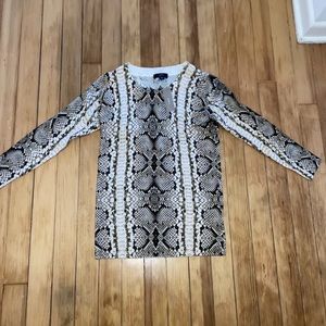 J Crew NWT $98 Tippi Sweater in Snake Print | Sz XXS | Merino Wool